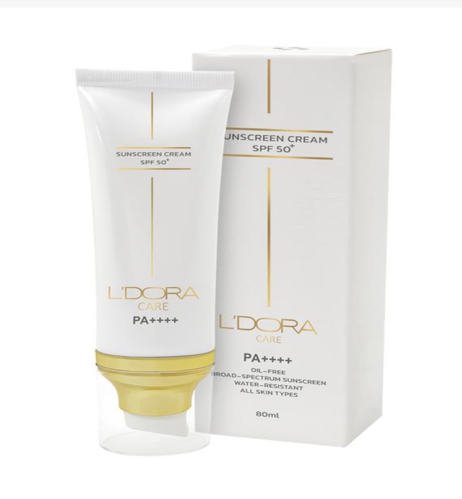 کرم ضدآفتاب +SPF50 بی رنگ مناسب انواع پوست لدورا کر ۸۰ میلی لیتر