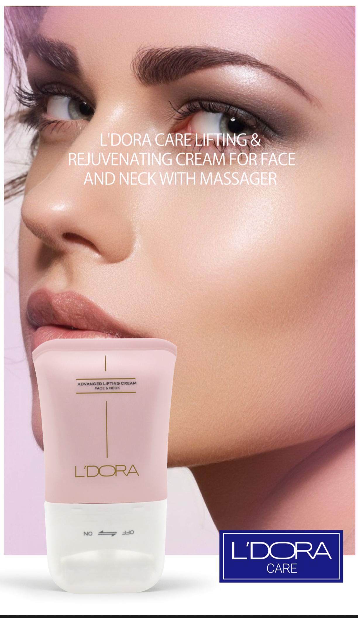 کرم لیفتینگ صورت و گردن ماساژور دار جوان ساز لدورا کر